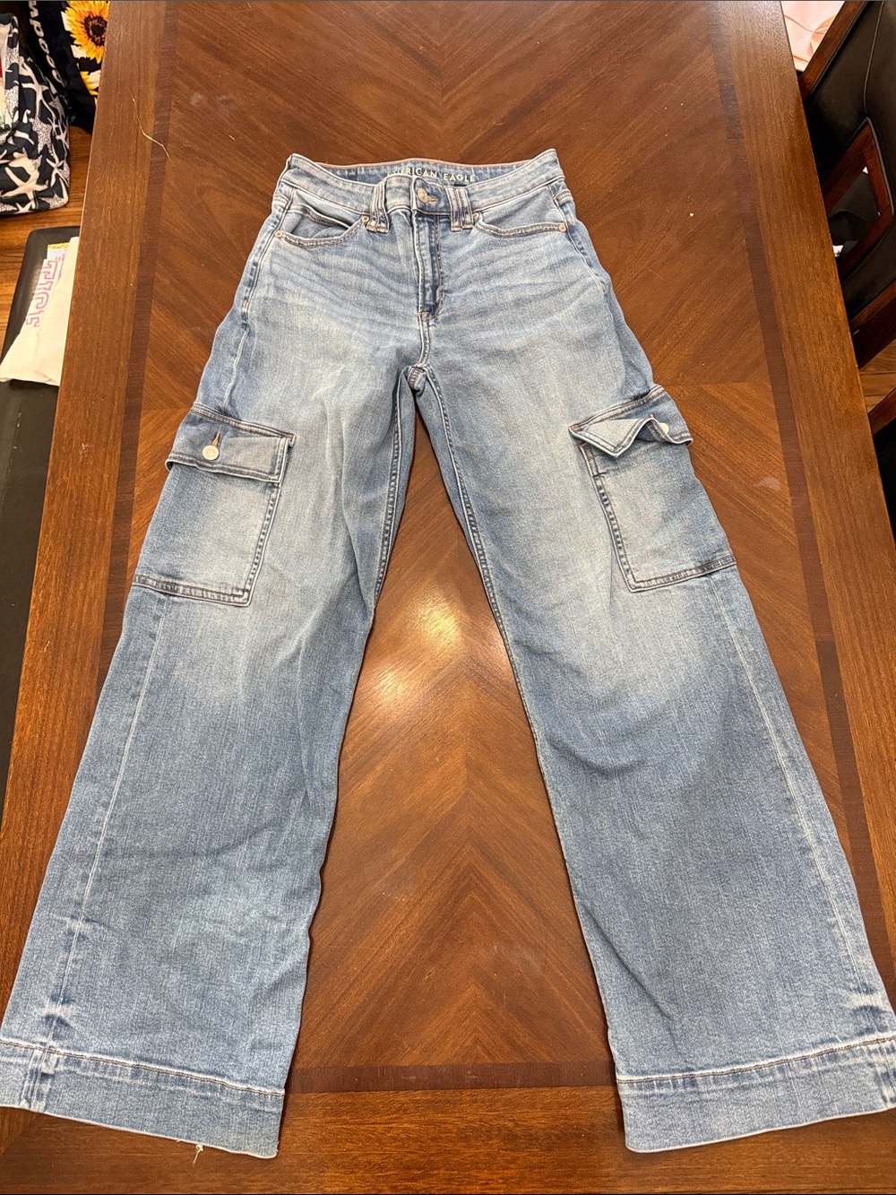 American Eagle High Rise Wide Leg Baggy Jeans Size 2